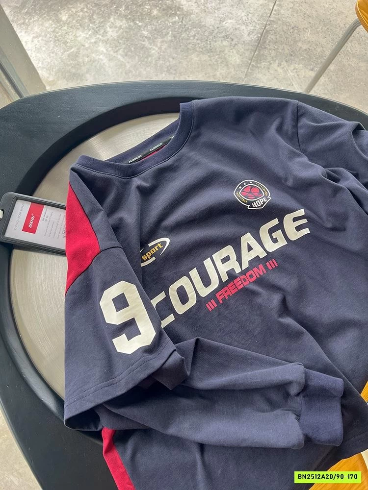 ÁO THUN SỐ 9 PHỐI MÀU TAY 25F141 AMBB