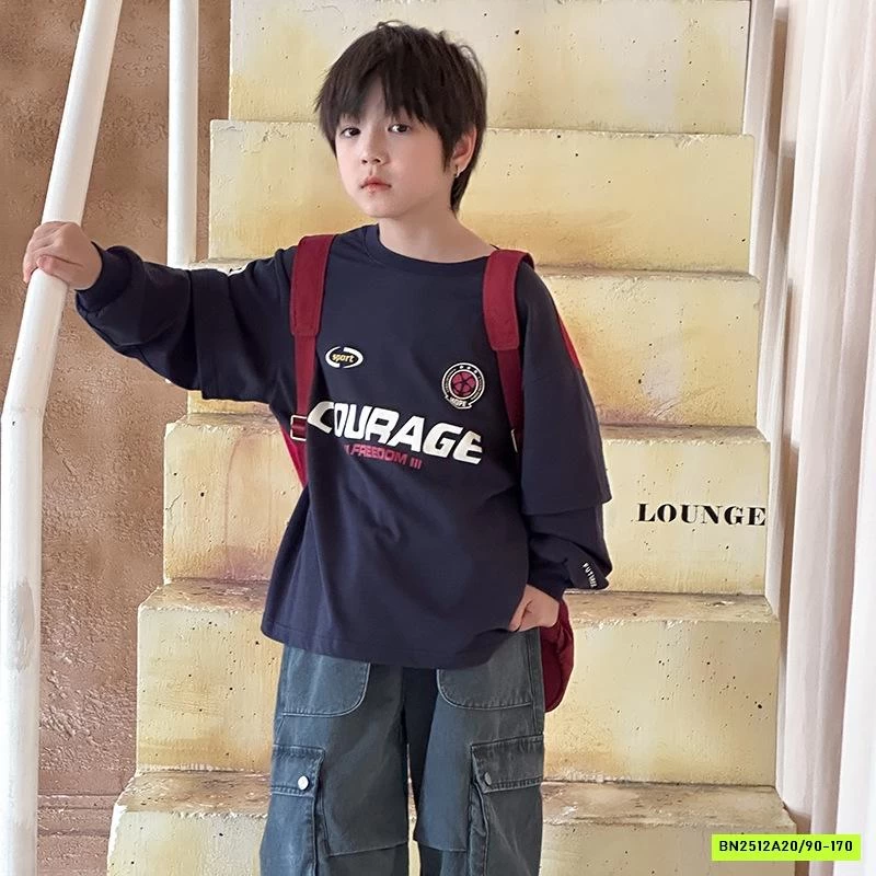 ÁO THUN SỐ 9 PHỐI MÀU TAY 25F141 AMBB