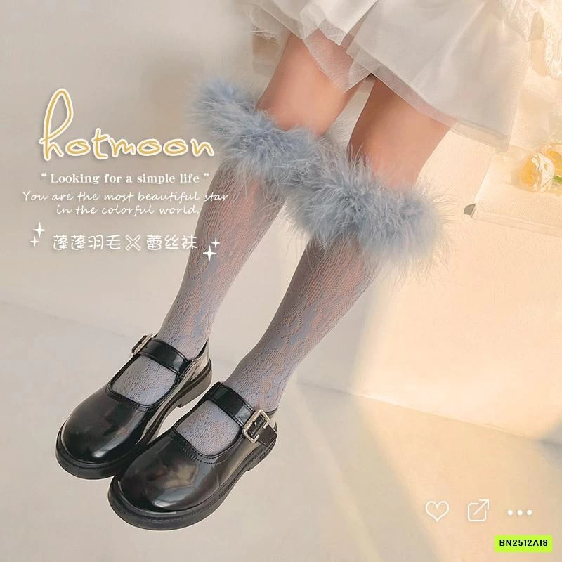 TẤT LƯỚI LOLLITA GẮN LÔNG VŨ