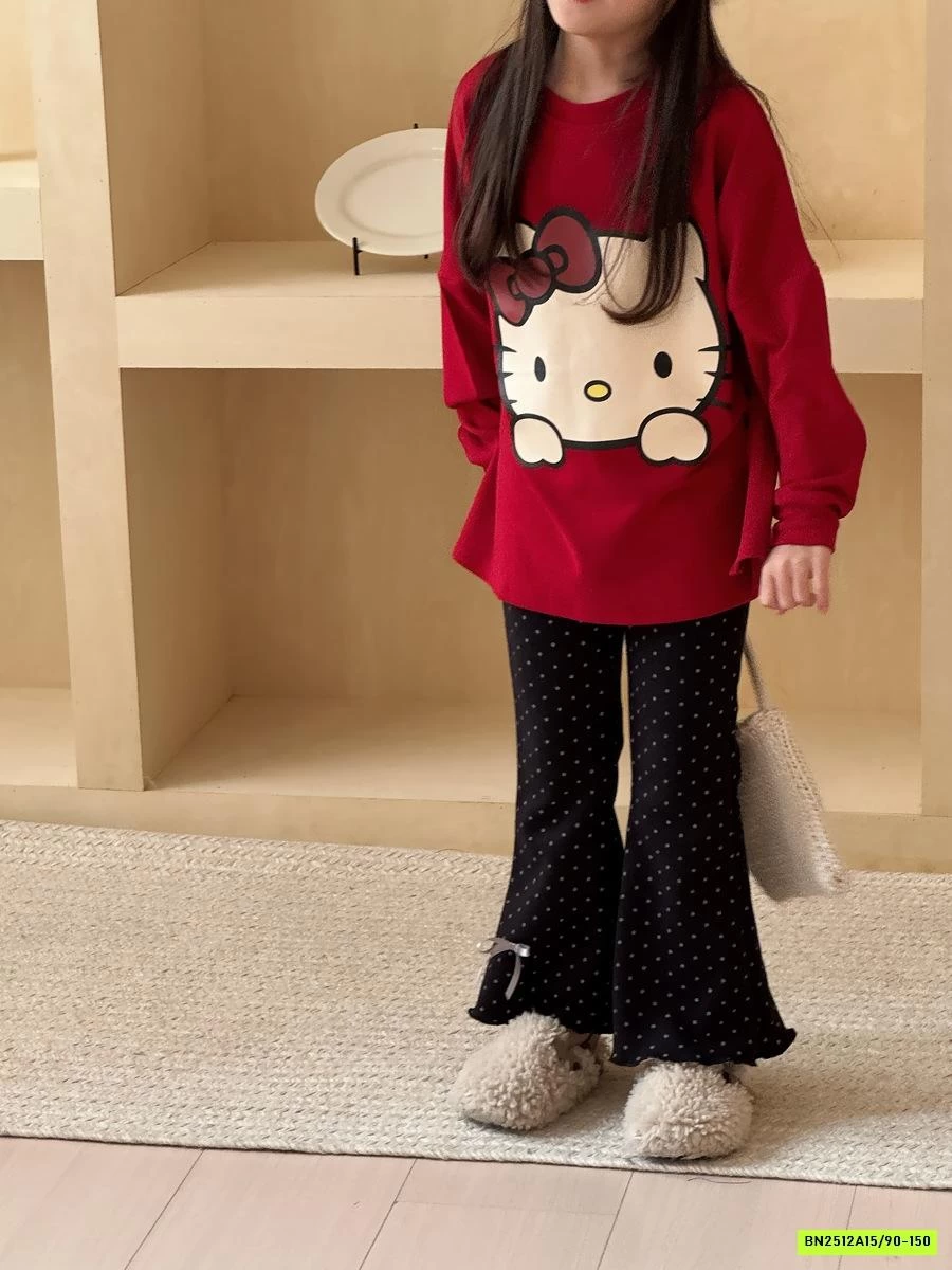 ÁO ĐỎ KITTY MIX QUẦN LOE