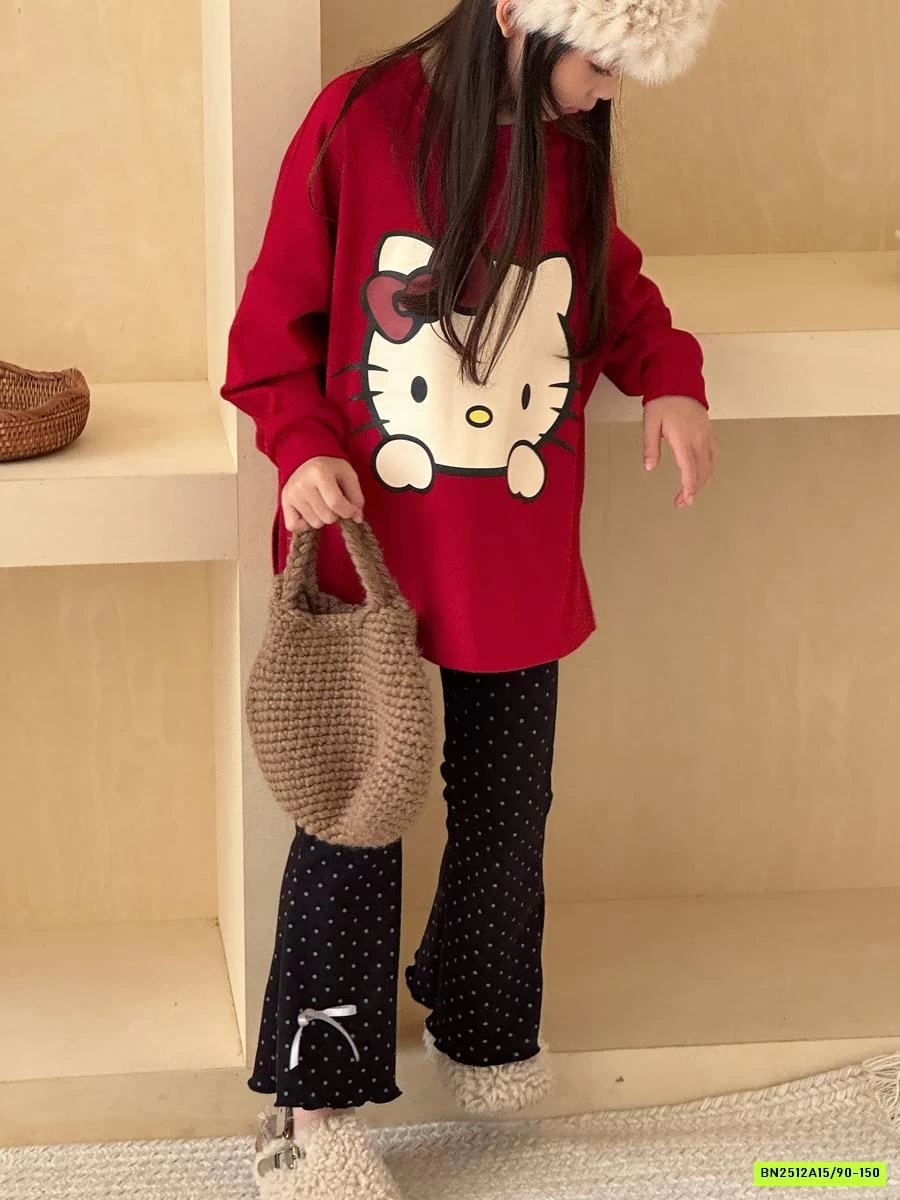 ÁO ĐỎ KITTY MIX QUẦN LOE