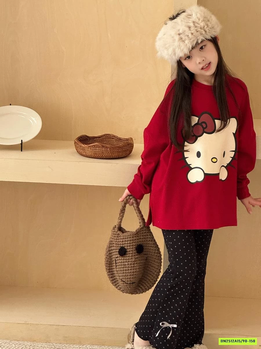 ÁO ĐỎ KITTY MIX QUẦN LOE