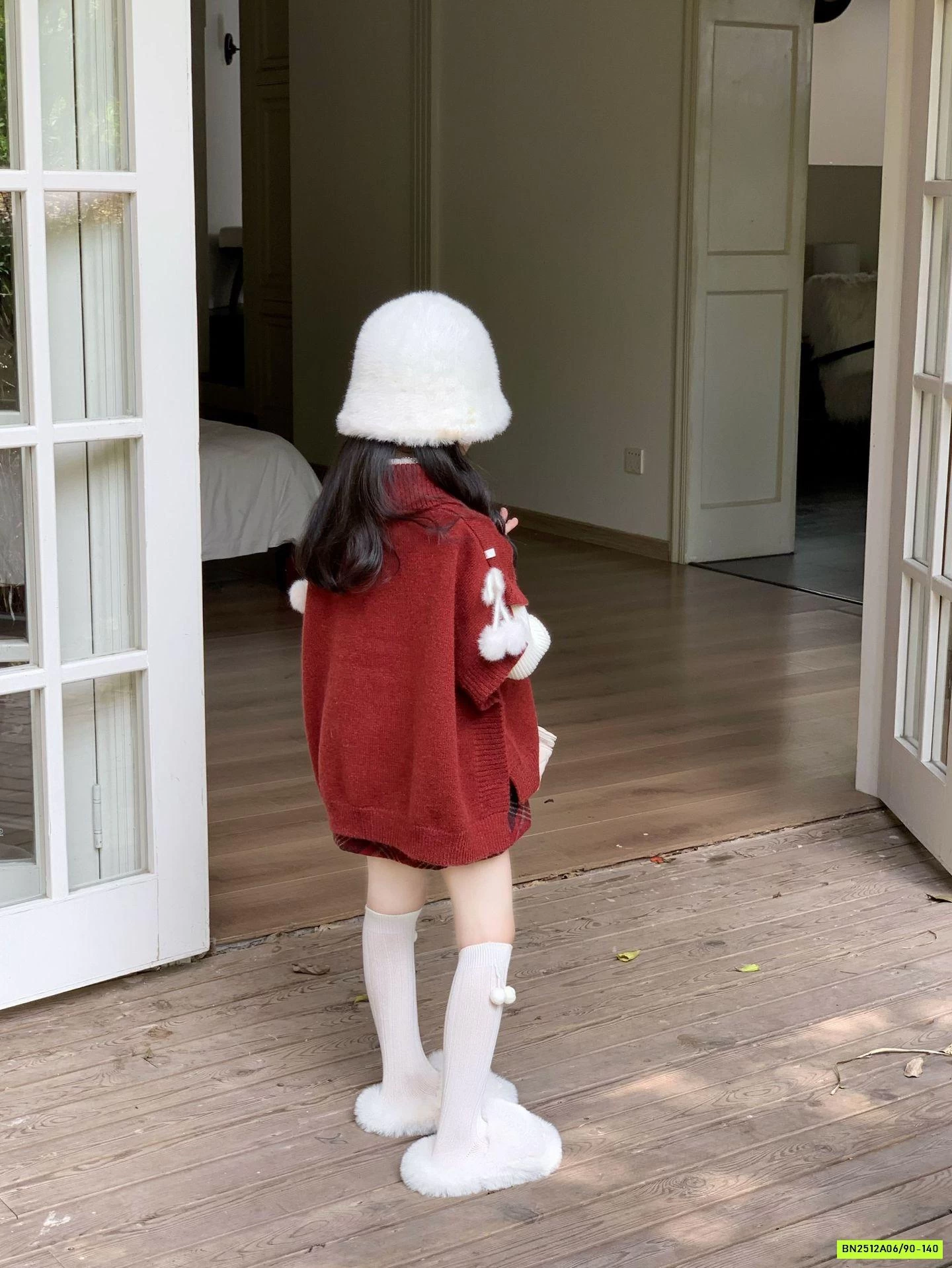 SÉT CHOÀNG LEN ĐỎ CÚN 3 CHI TIẾT