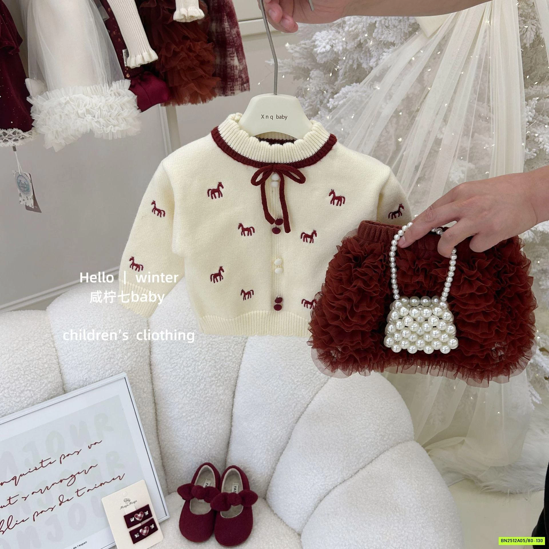 SÉT VÁY LEN NGỰA ĐỎ TBABY