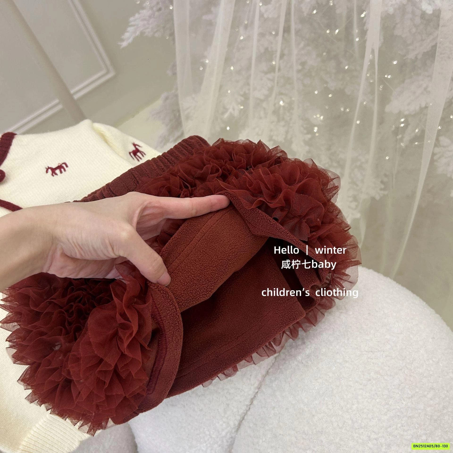 SÉT VÁY LEN NGỰA ĐỎ TBABY