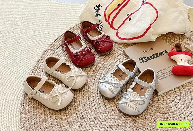 GIÀY BÚP BÊ GẮN NƠ VIỀN REN