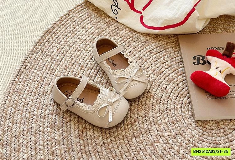 GIÀY BÚP BÊ GẮN NƠ VIỀN REN