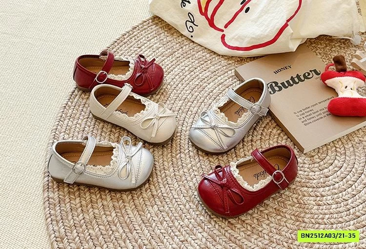 GIÀY BÚP BÊ GẮN NƠ VIỀN REN