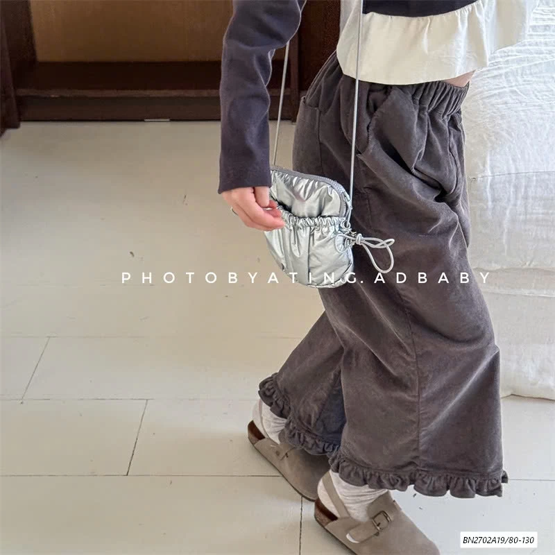 QUẦN SUÔNG NHUNG VIỀN BÈO ADBABY