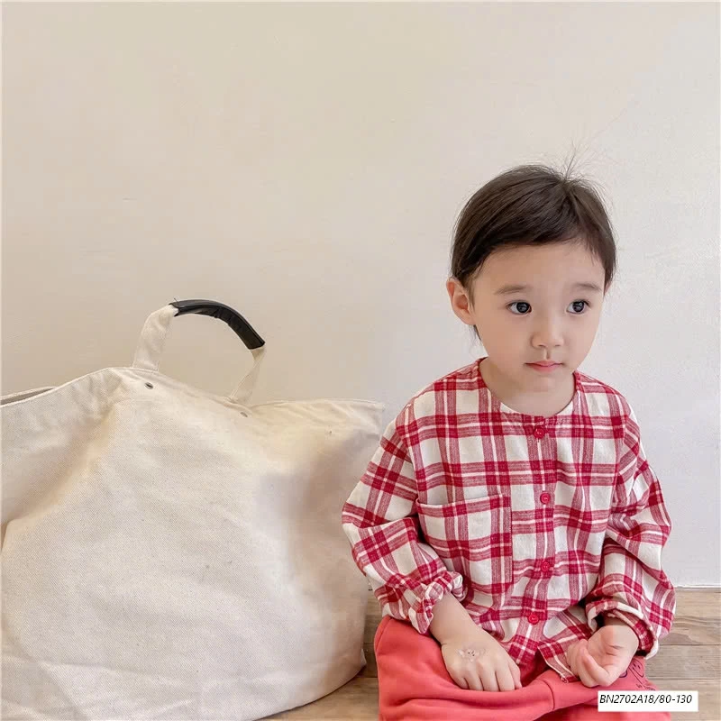 SƠ MI CARO CỔ TRÒN ADBABY