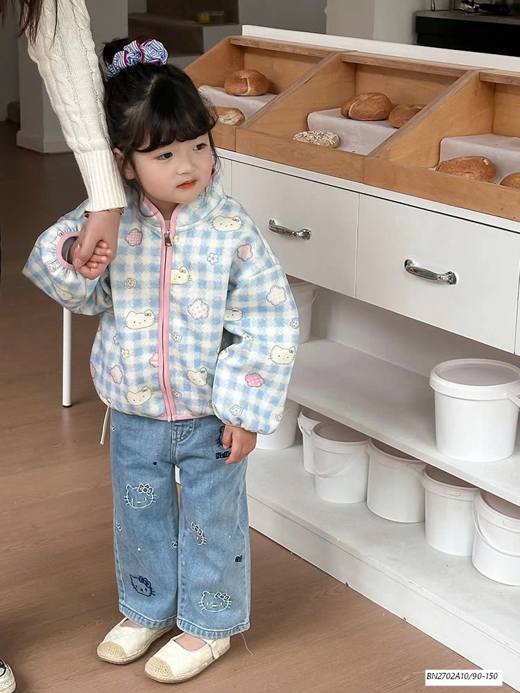 JEANS SUÔNG THÊU KITTY