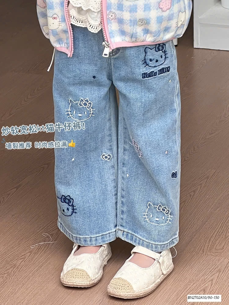 JEANS SUÔNG THÊU KITTY