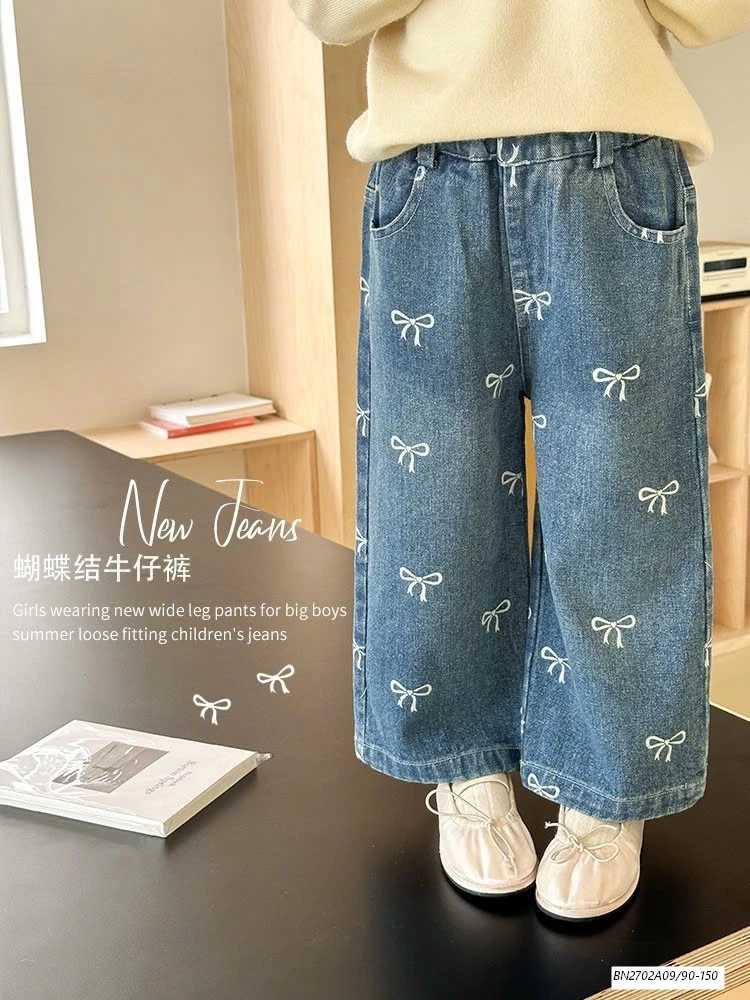 JEANS SUÔNG IN NƠ