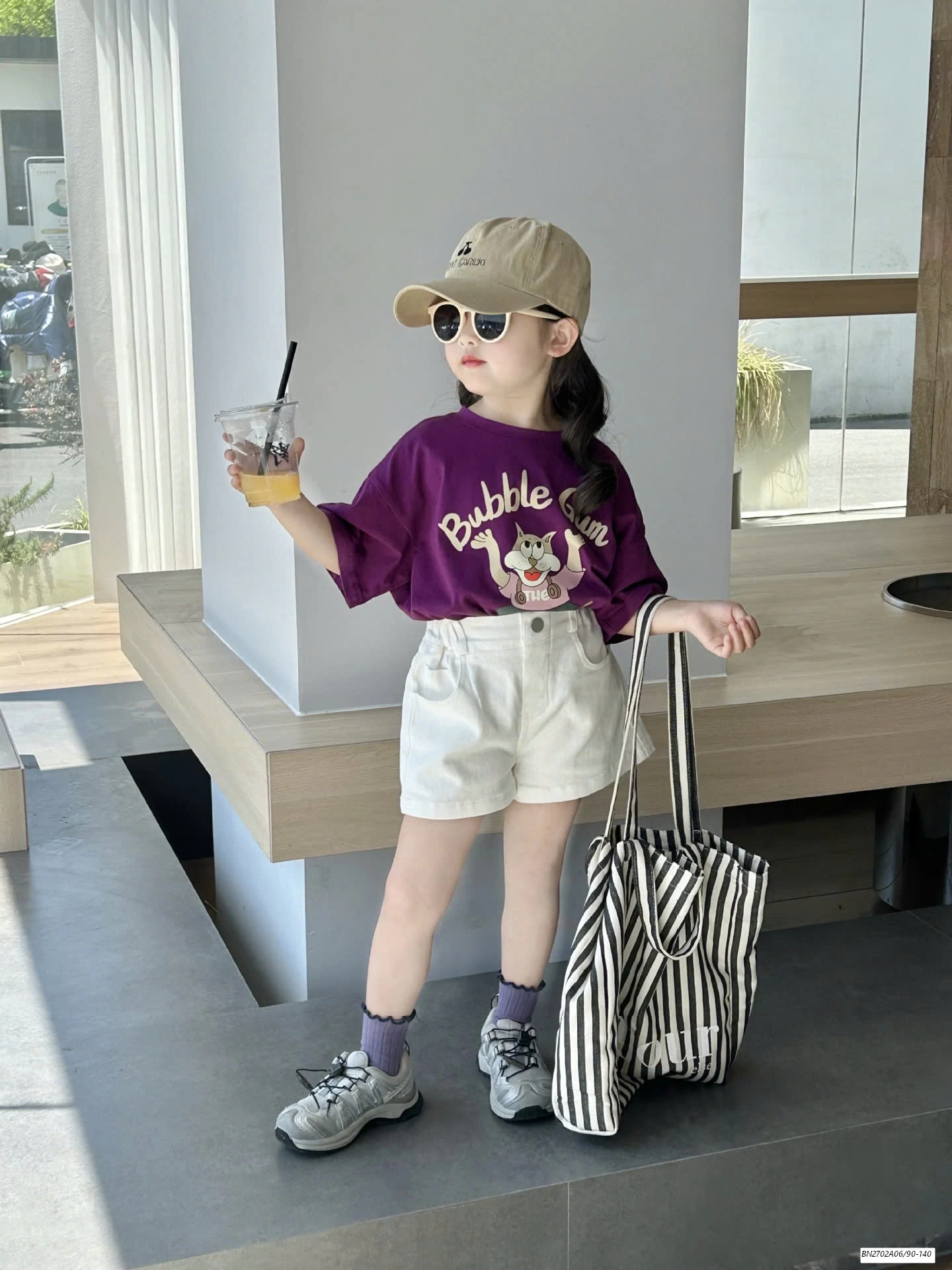 SÉT ÁO THUN TÍM SHORT TRẮNG