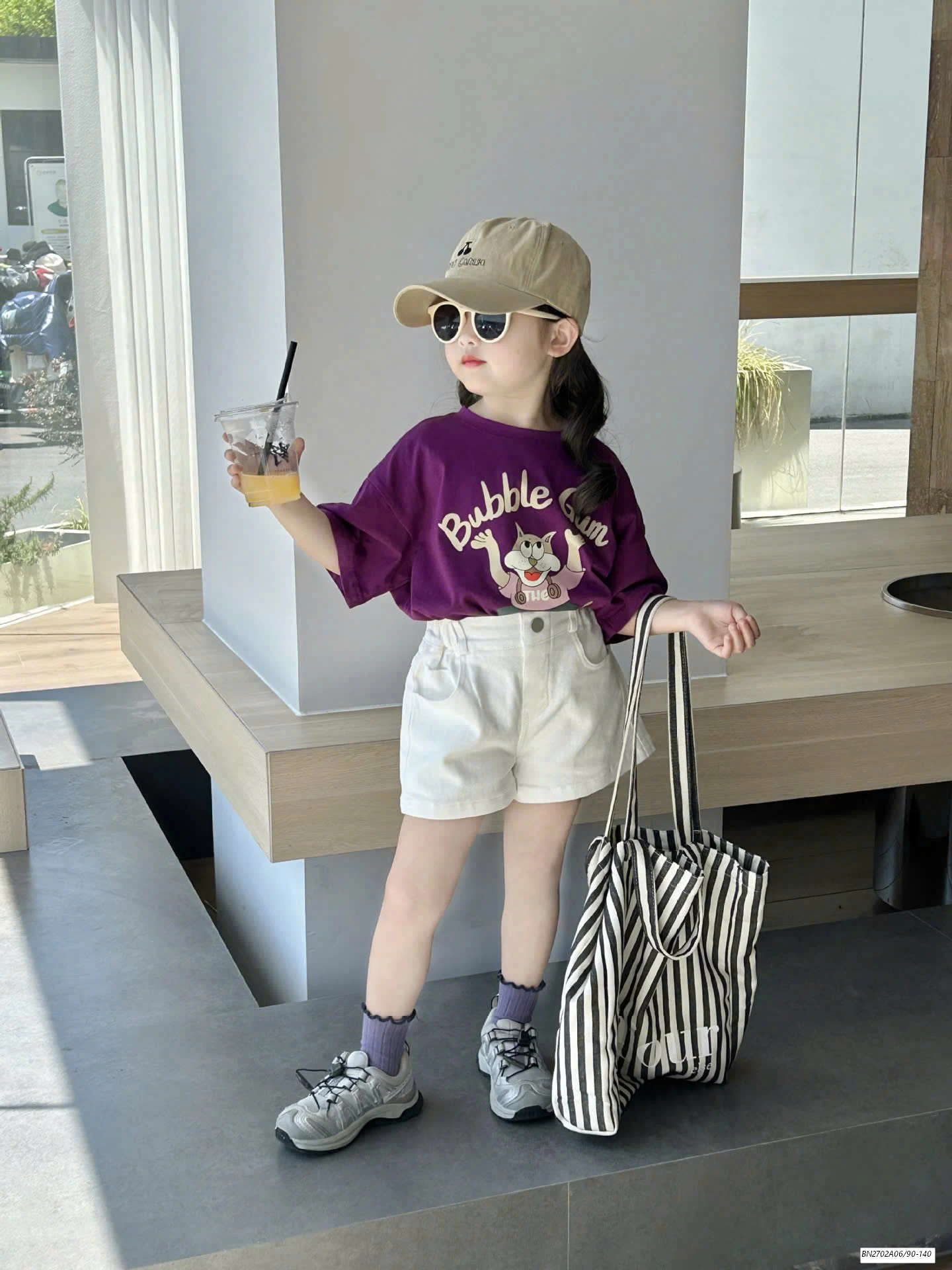 SÉT ÁO THUN TÍM SHORT TRẮNG