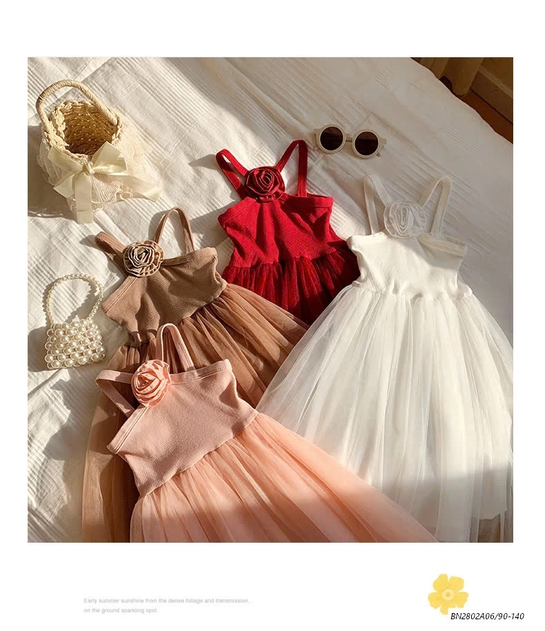 ĐẦM VOAN CỔ YẾM HOA HỒNG