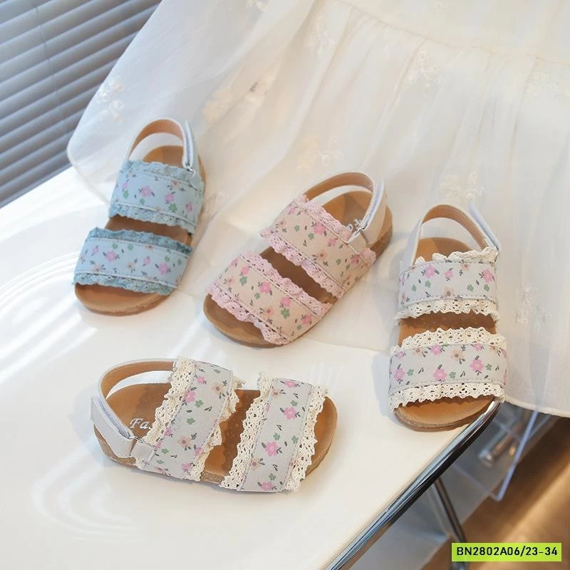 SANDAL QUAI HOA NHÍ VIỀN REN