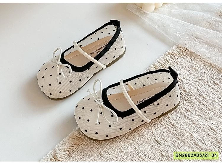 GIÀY BÚP BÊ LƯỚI THÊU BÉ GÁI