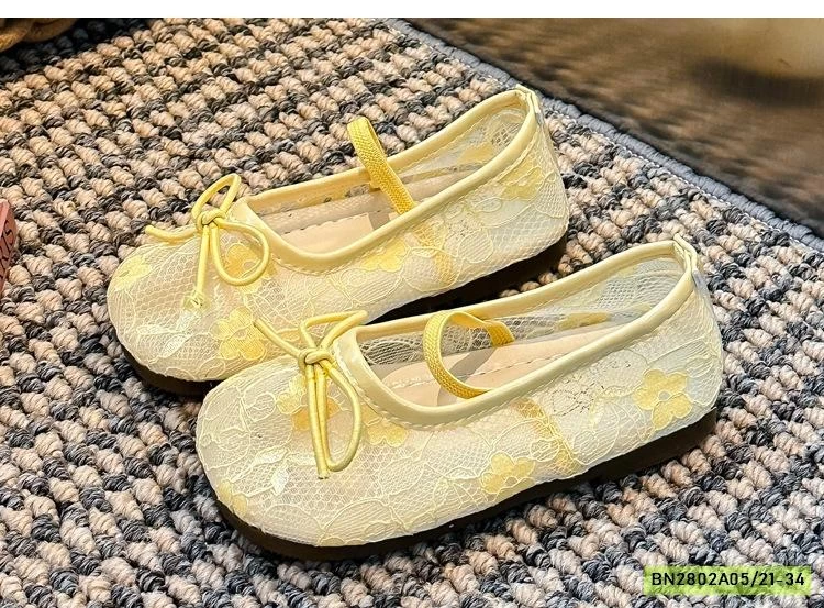 GIÀY BÚP BÊ LƯỚI THÊU BÉ GÁI