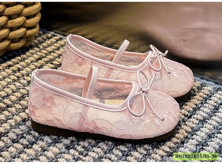 GIÀY BÚP BÊ LƯỚI THÊU BÉ GÁI