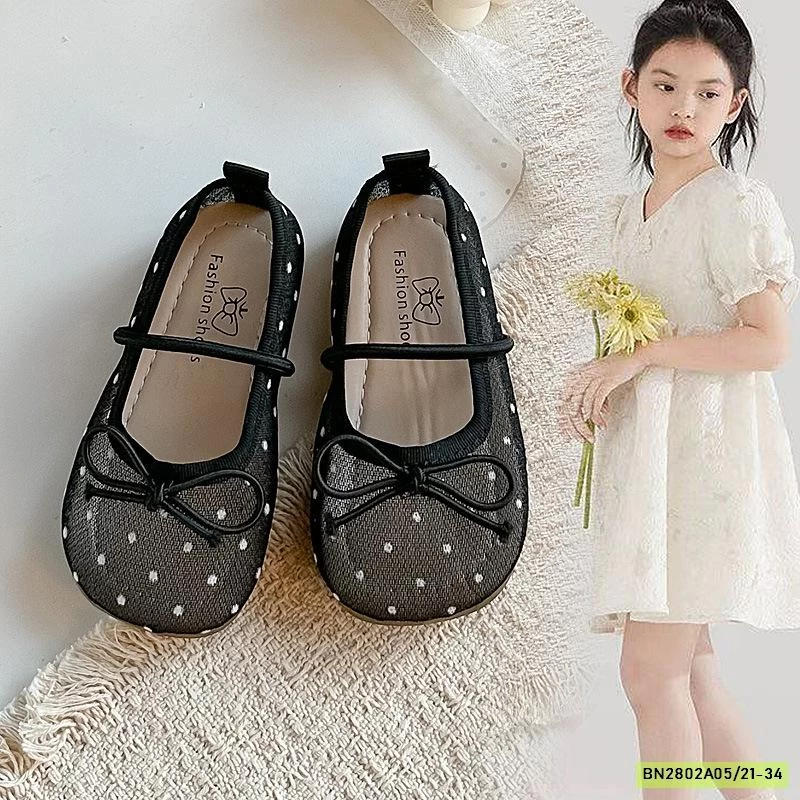 GIÀY BÚP BÊ LƯỚI THÊU BÉ GÁI