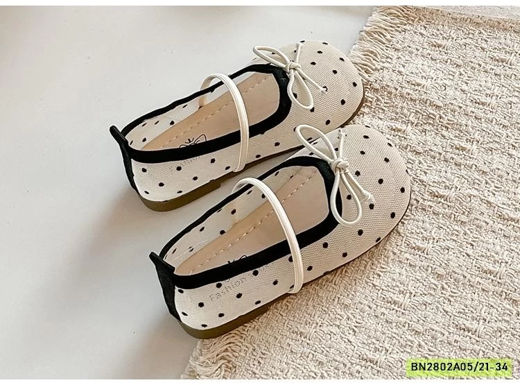 GIÀY BÚP BÊ LƯỚI THÊU BÉ GÁI