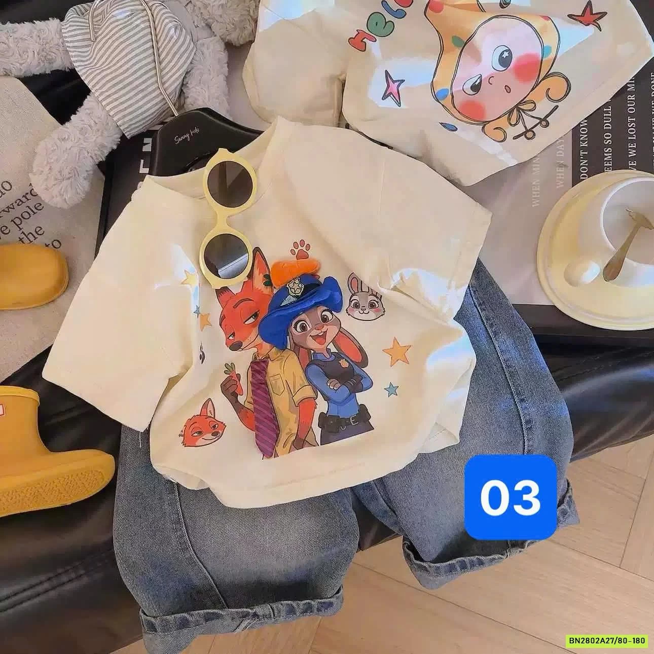 ÁO THUN GẮN GẤU BÔNG DỄ THƯƠNG