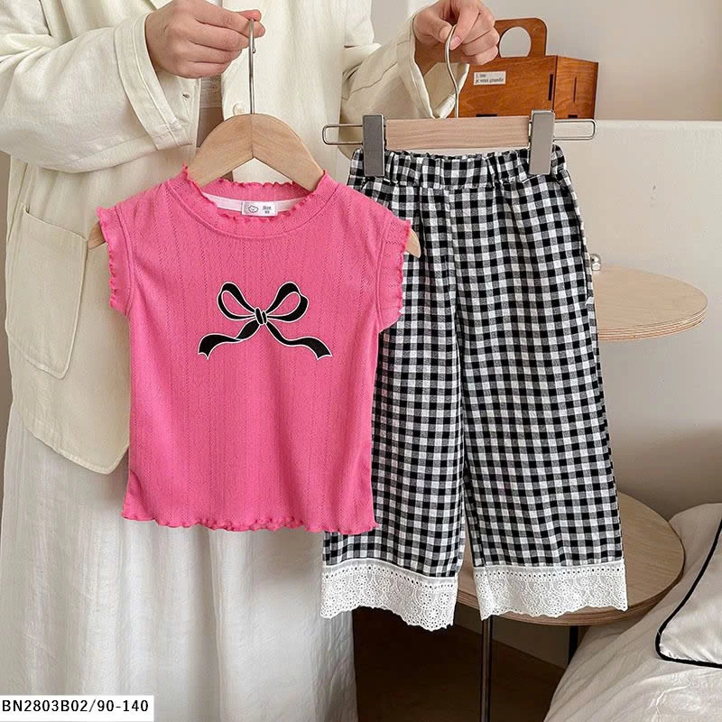 SÉT BỘ MẶC NHÀ QUẦN CARO ÁO SÁT NÁCH