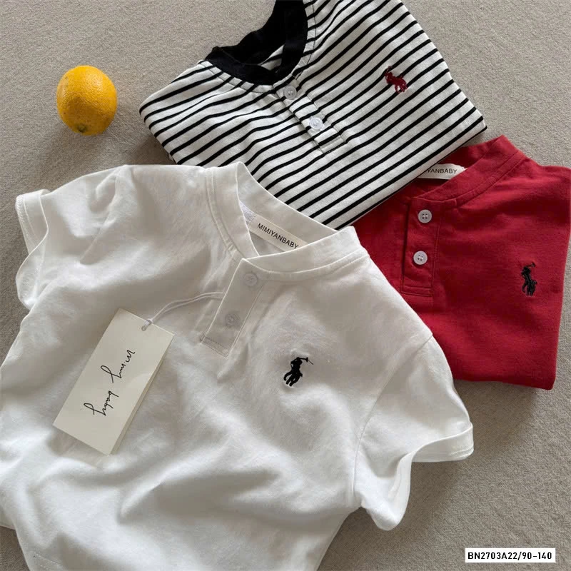 ÁO THUN CỔ TRỤ LOGO NGỰA MMY