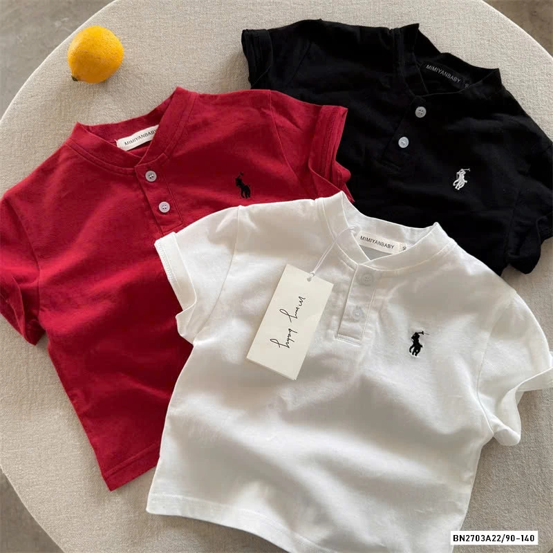 ÁO THUN CỔ TRỤ LOGO NGỰA MMY