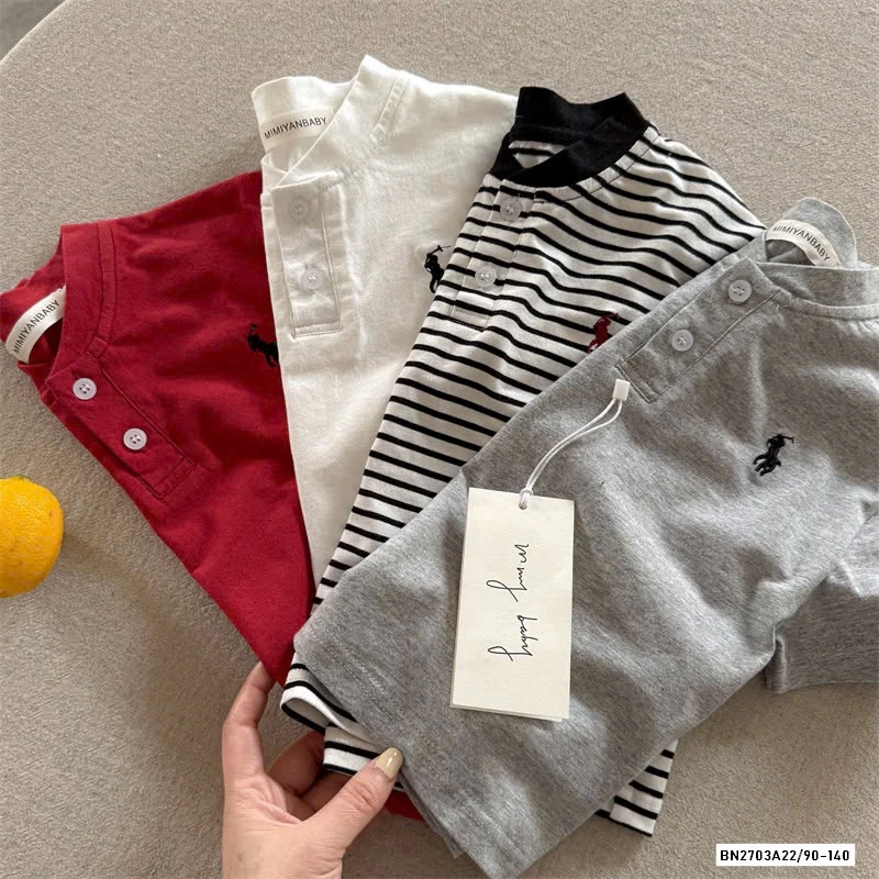 ÁO THUN CỔ TRỤ LOGO NGỰA MMY