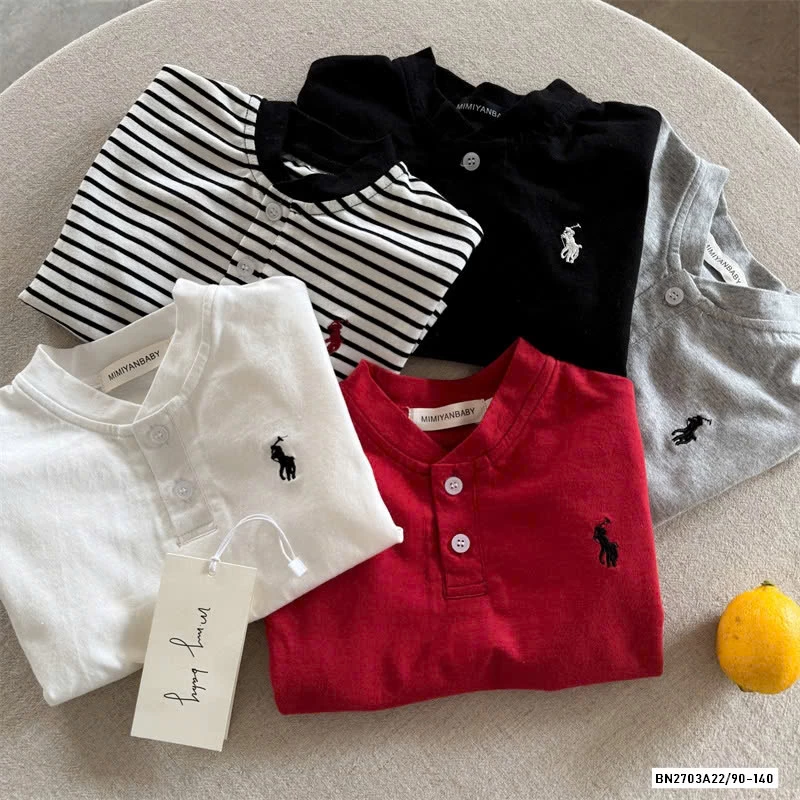 ÁO THUN CỔ TRỤ LOGO NGỰA MMY