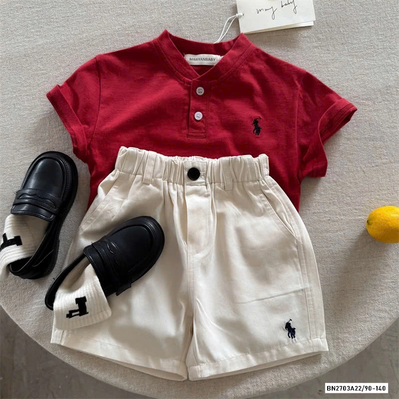 ÁO THUN CỔ TRỤ LOGO NGỰA MMY