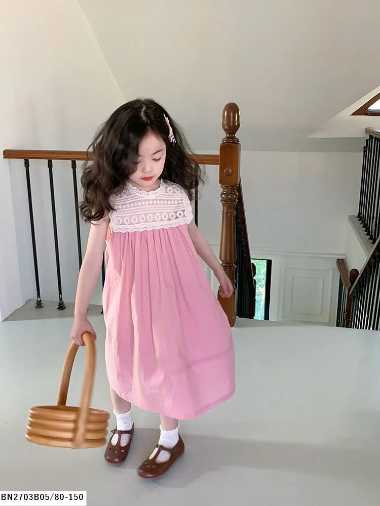 Váy bé gái phối ren AMBB