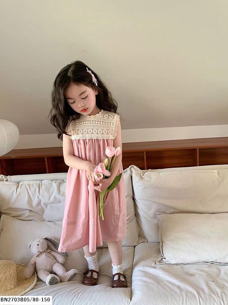 Váy bé gái phối ren AMBB