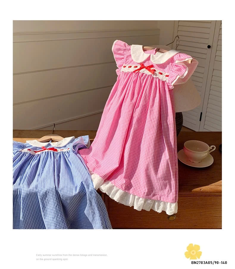 ĐẦM CARO CÁNH TIÊN CỔ SEN