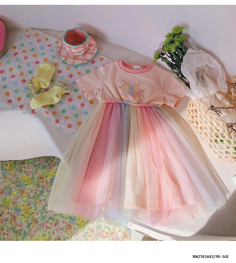 ĐẦM THUN SẮC MÀU PHỐI CHÂN VOAN