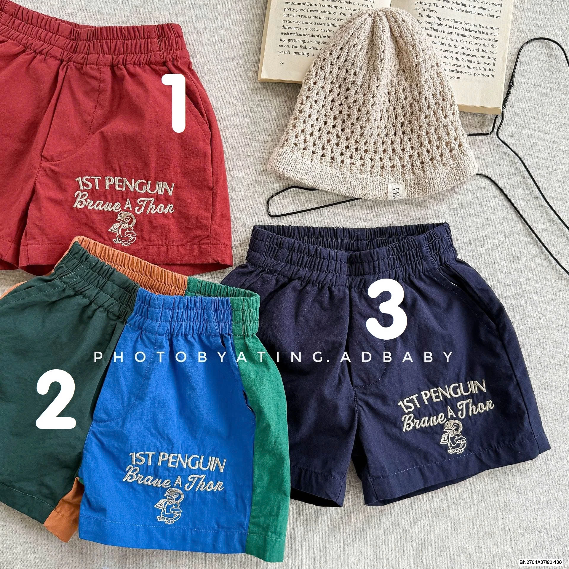 SHORT THÔ MỀM PHỐI MÀU ADBABY