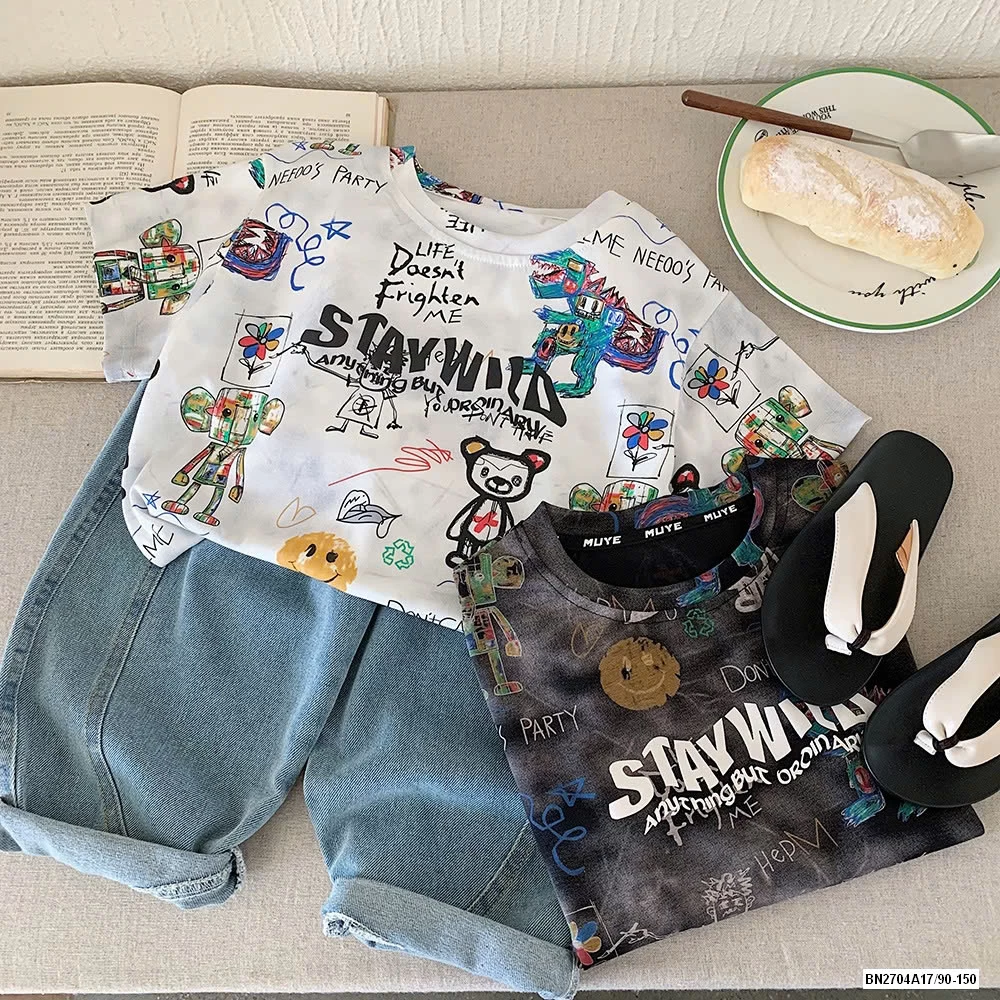 ÁO THUN IN HỌA TIẾT GẤU