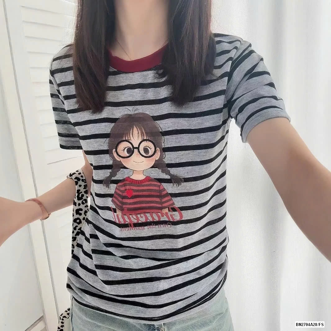 ÁO THUN IN HÌNH BÉ GÁI