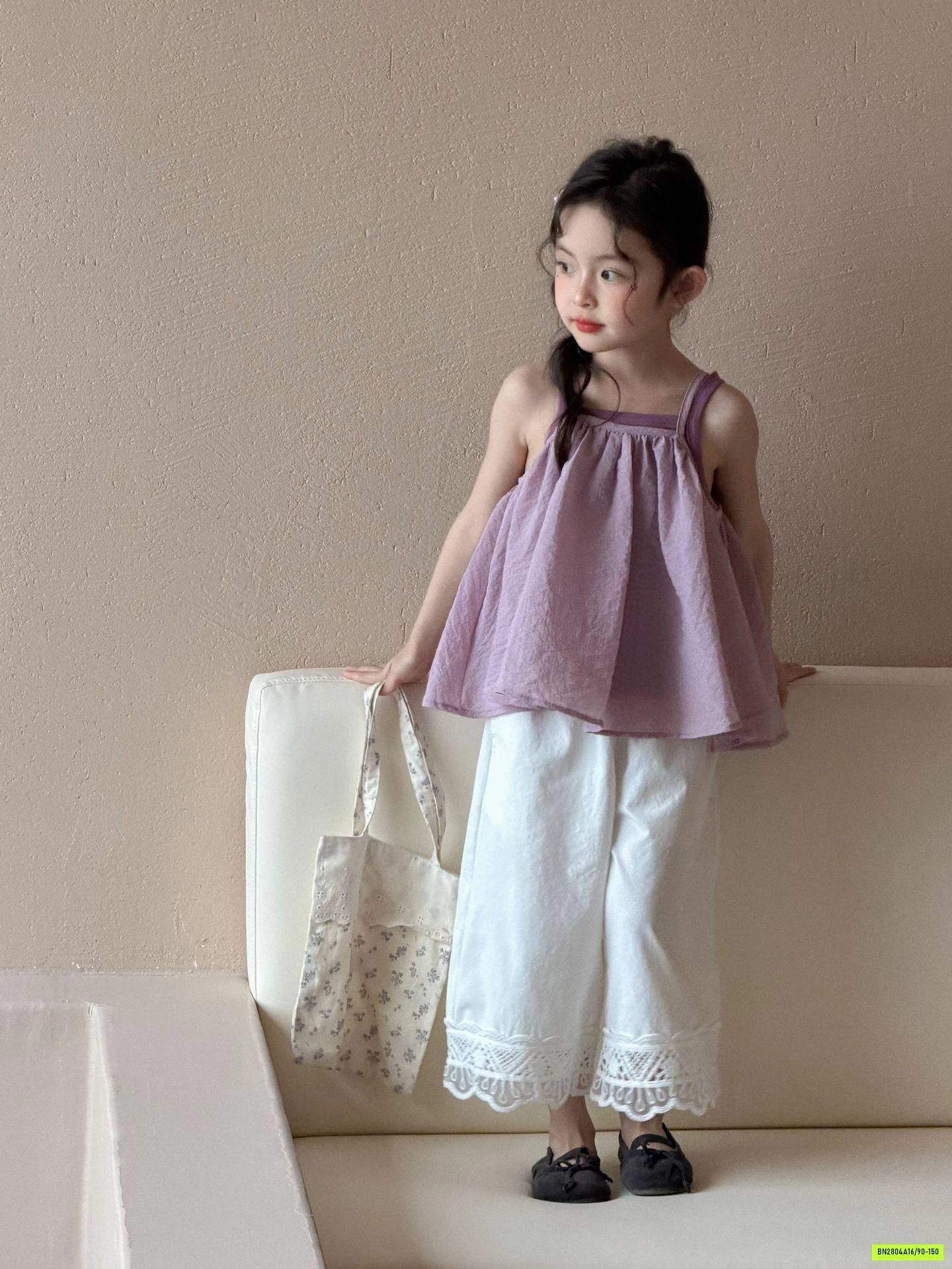 ÁO BABYDOLL TÍM MIX QUẦN SUÔNG