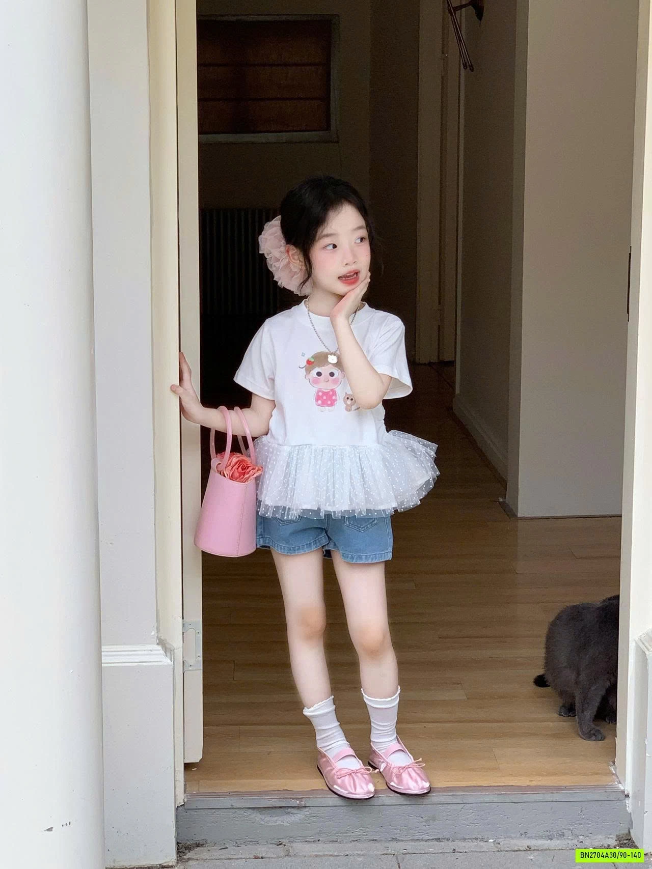 ÁO BÈO REN MIX SHORT JEANS