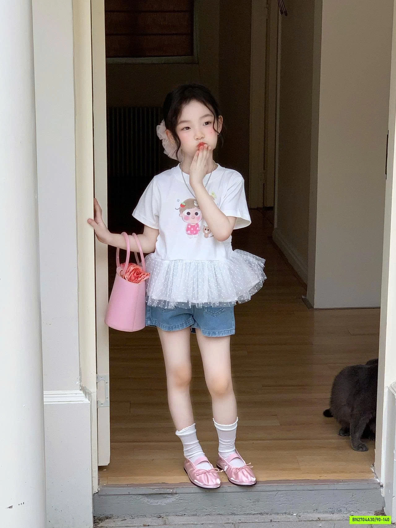 ÁO BÈO REN MIX SHORT JEANS