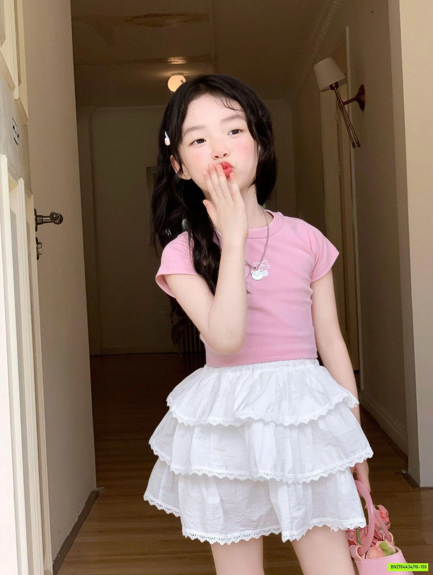 CROPTOP HỒNG MIX CV XẾP TẦNG