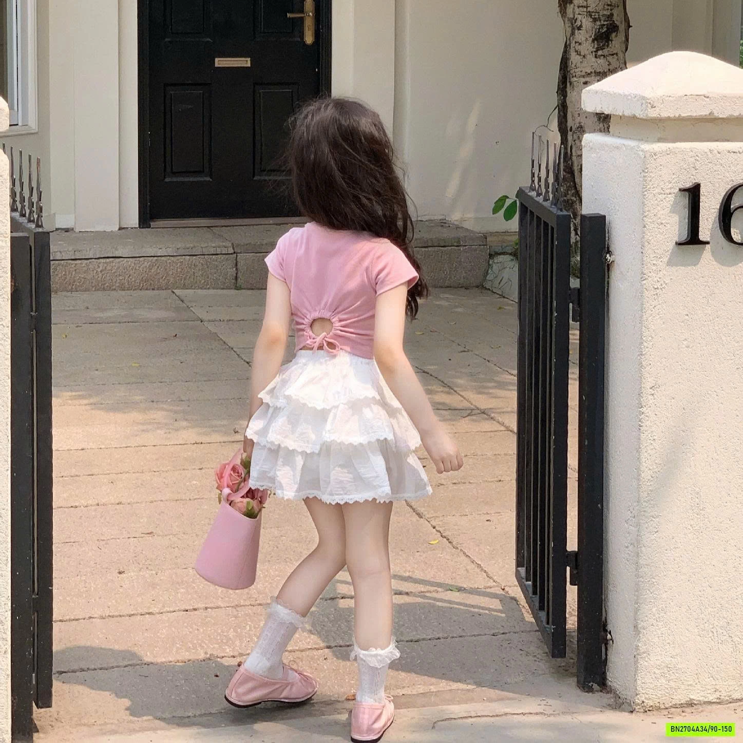 CROPTOP HỒNG MIX CV XẾP TẦNG