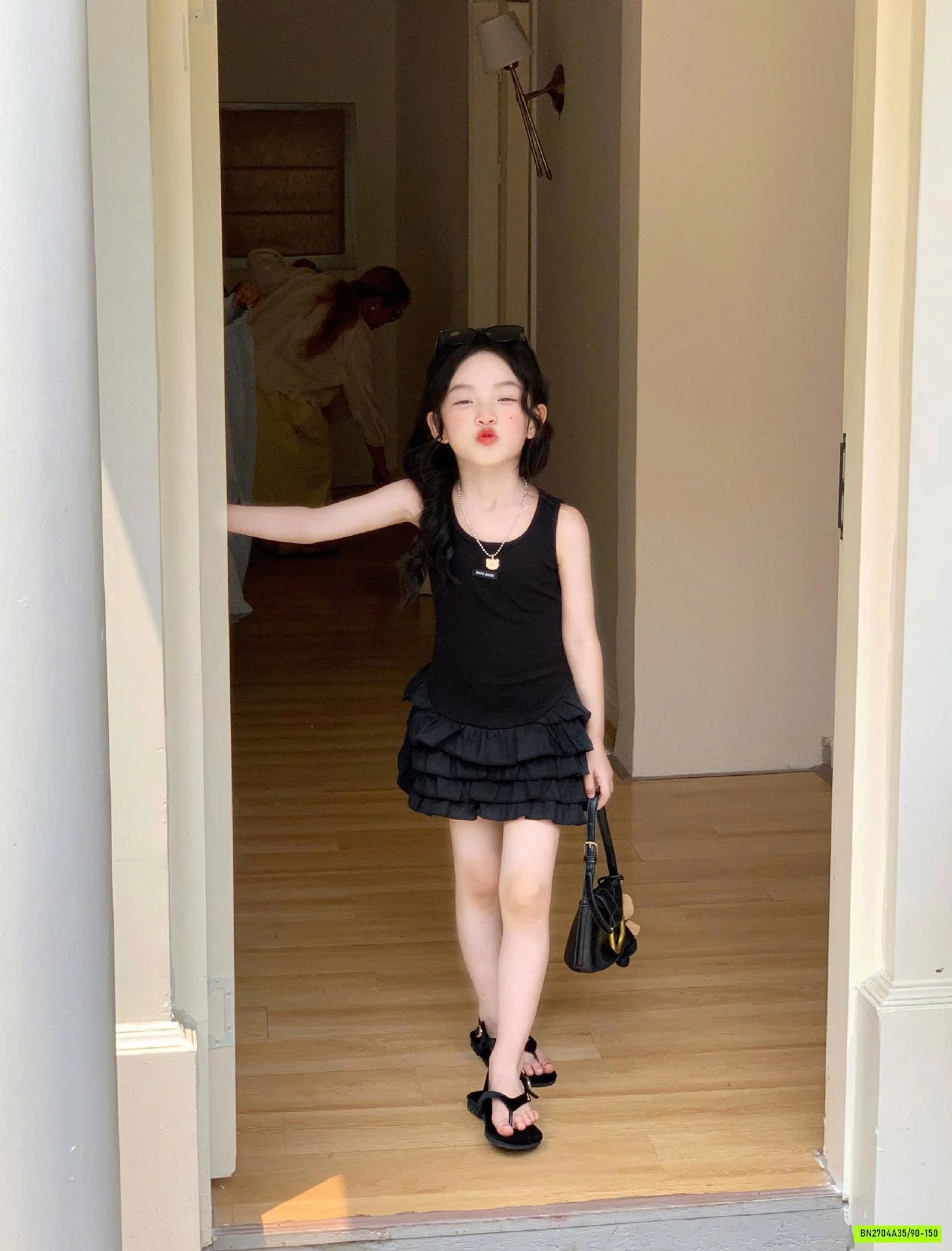 SÉT VÁY ĐEN GIẢ 2 LỚP XẾP TẦNG