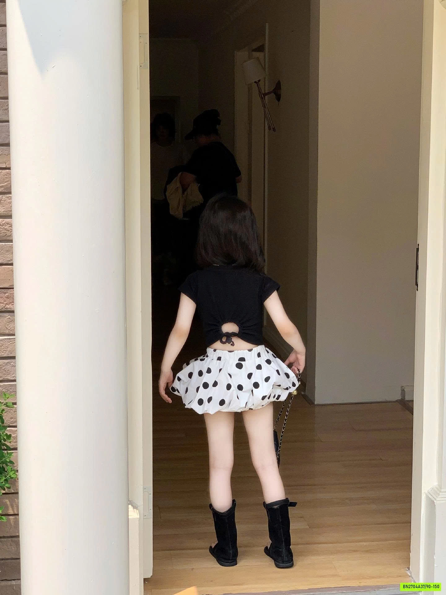 CROPTOP MIX QUẦN BÍ CHẤM BI