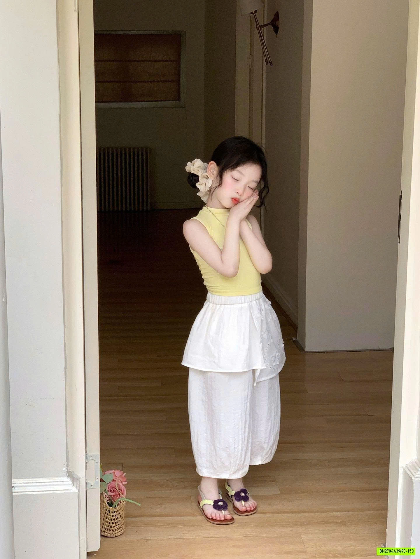 SÉT ÁO VÀNG MIX BAGGY ĐŨI TRẮNG