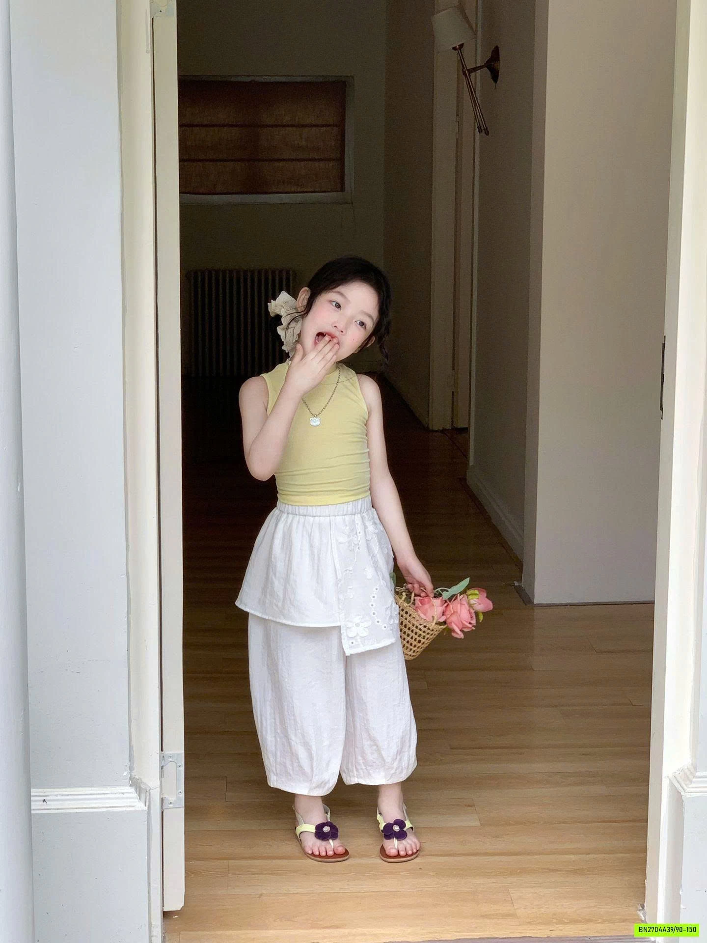 SÉT ÁO VÀNG MIX BAGGY ĐŨI TRẮNG