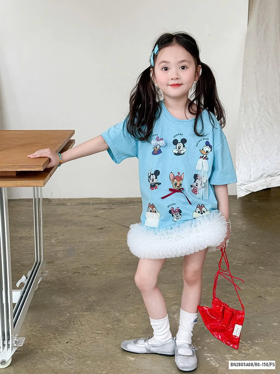 ÁO THUN XANH DISNEY MẸ BÉ